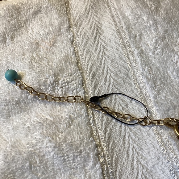 Faux Turquoise Gold Tone Necklace - Picture 2 of 4